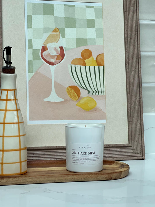 Orchard Mist Soy Wax Candle - Frosted Glass
