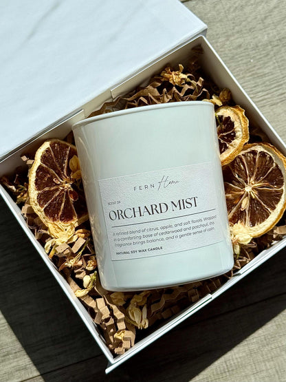 Orchard Mist Soy Wax Candle - Frosted Glass