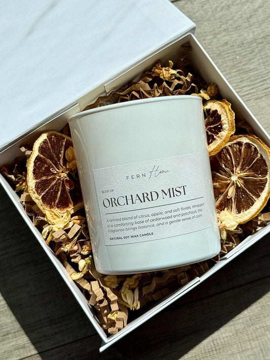 Orchard Mist Soy Wax Candle - Frosted Glass