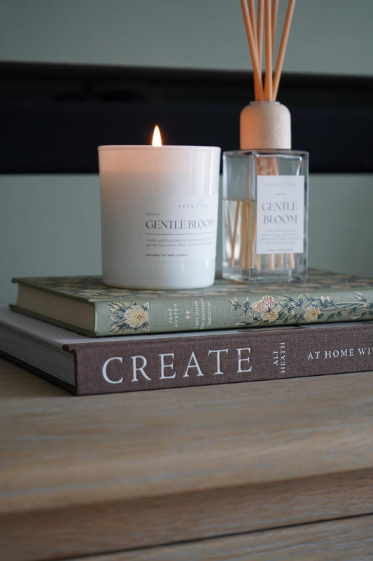 Gentle Bloom Natural Soy Wax Candle - Frosted Glass